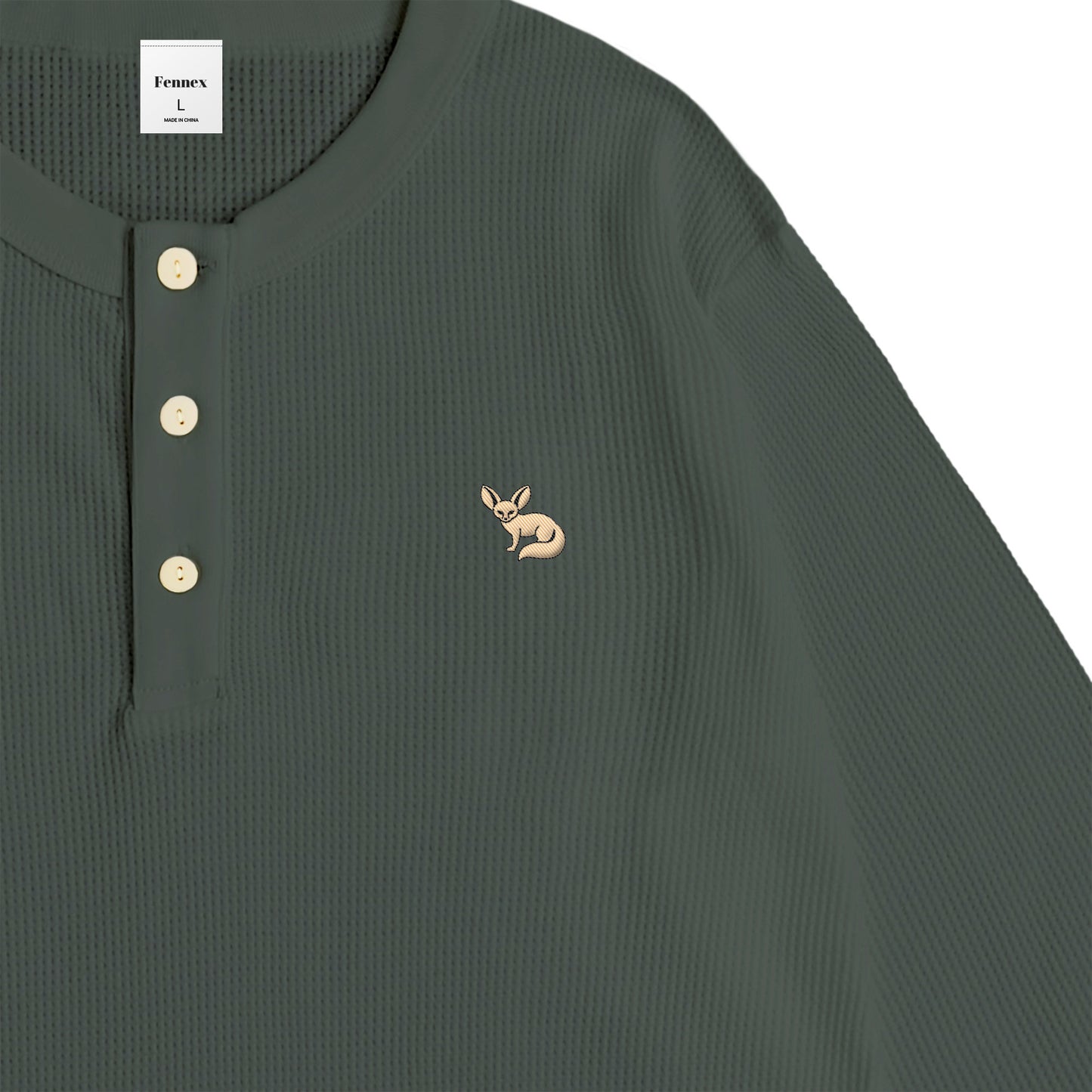 JP Fennex Waffle Henry Neck green-gray image