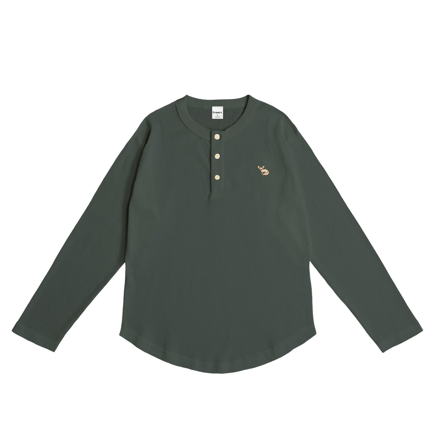 JP Fennex Waffle Henry Neck green-gray image