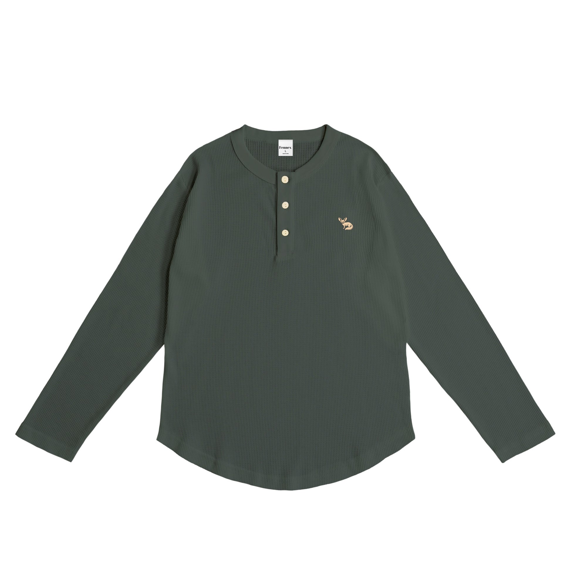 JP Fennex Waffle Henry Neck green-gray image