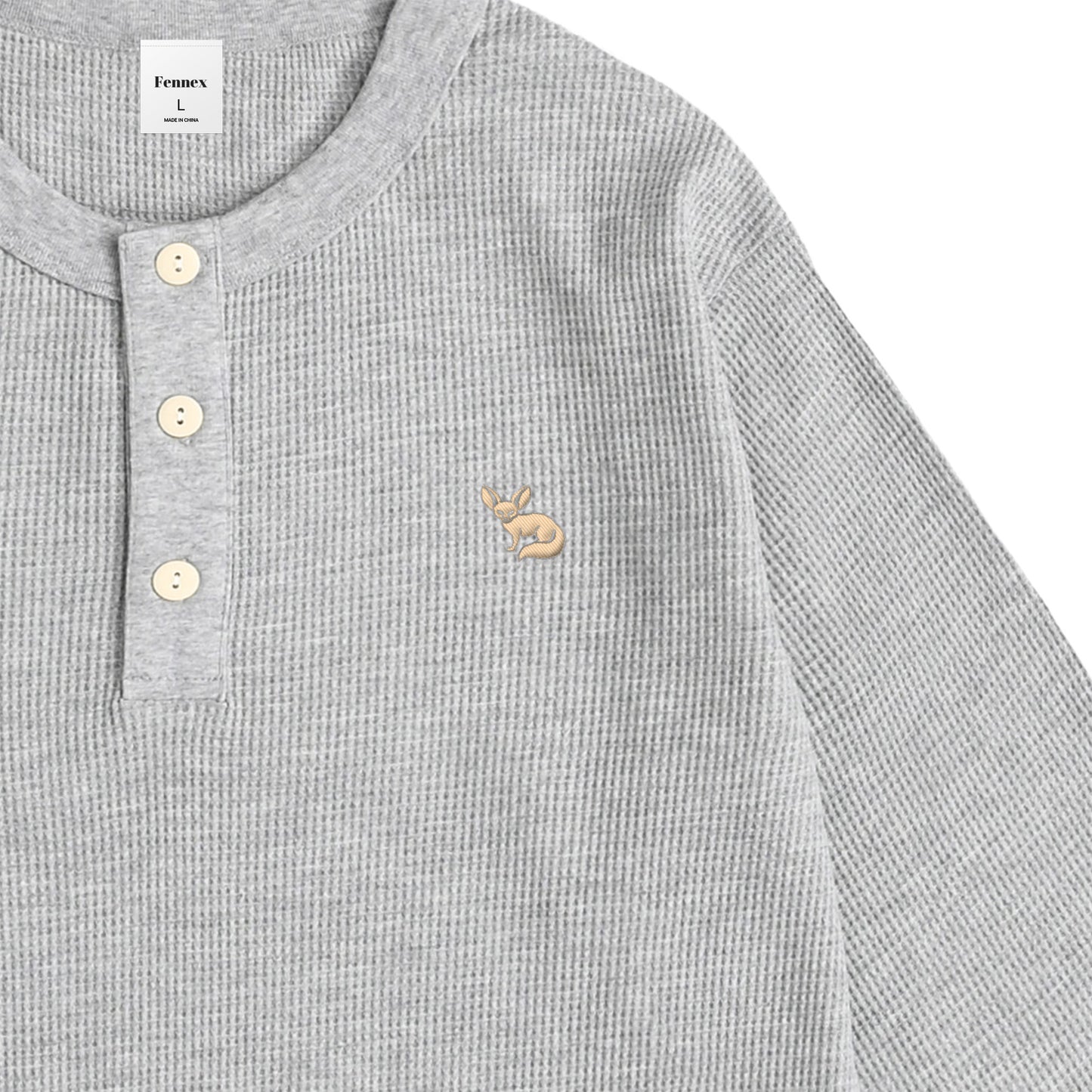 JP Fennex Waffle Henry Neck gray image