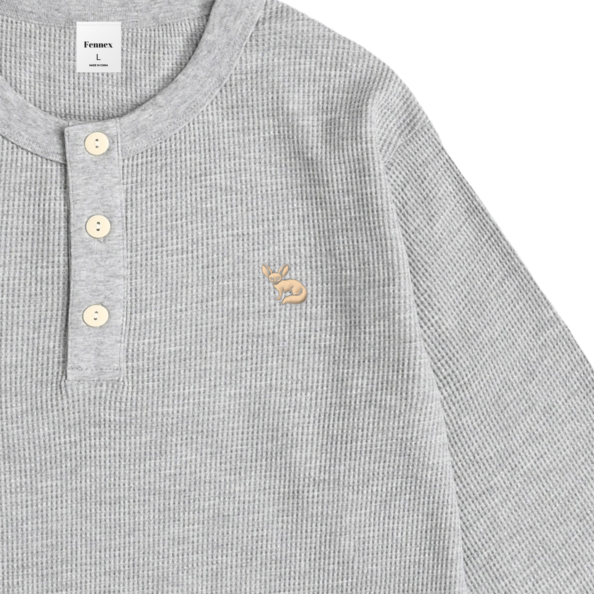 JP Fennex Waffle Henry Neck gray image