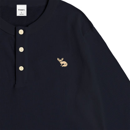 JP Fennex Waffle Henry Neck navy image
