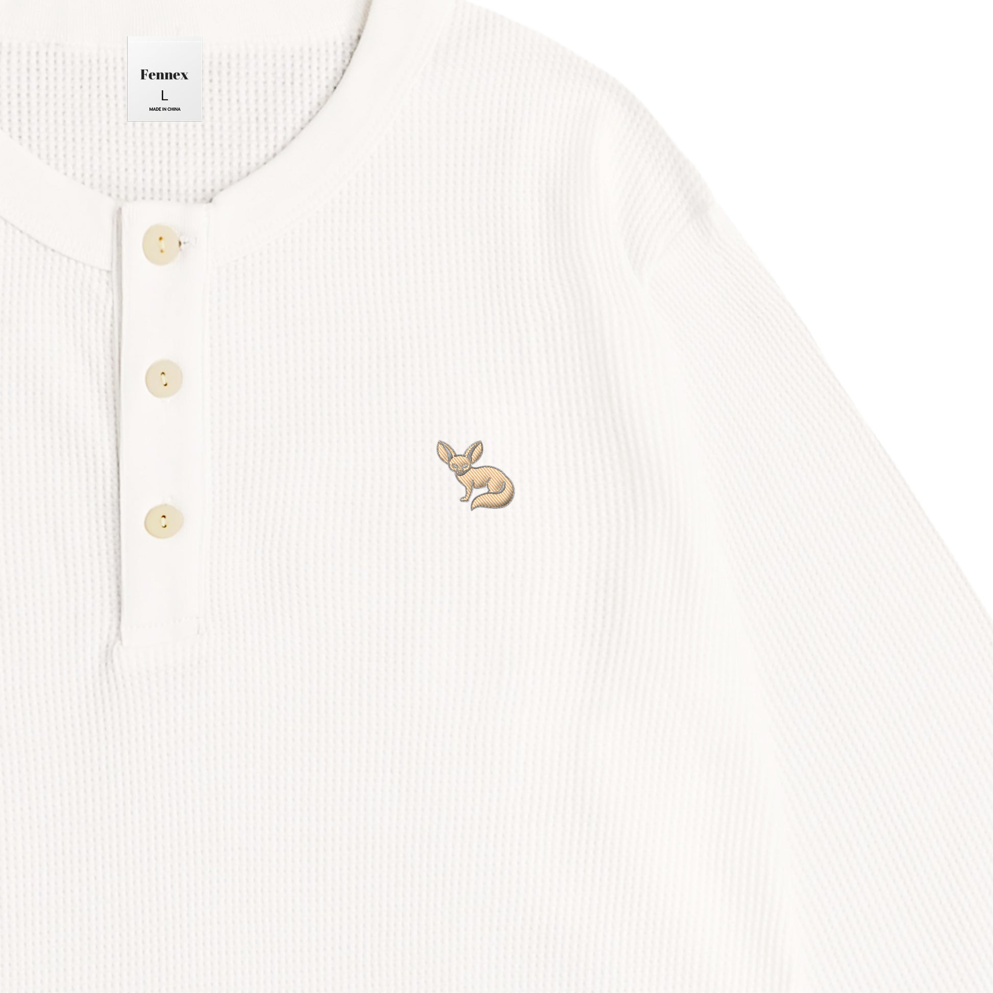 JP Fennex Waffle Henry Neck white image